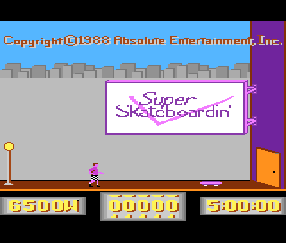 Super Skateboardin' title screen for Atari 7800